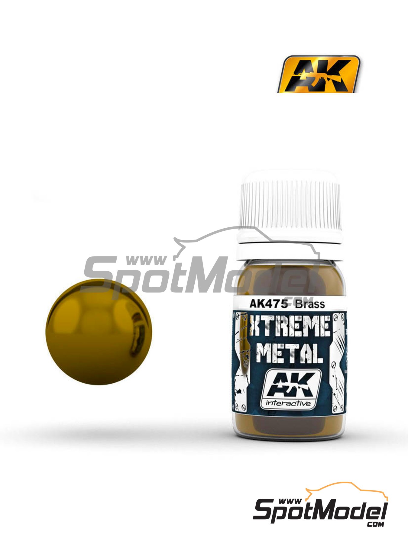AK Interactive AK475: Xtreme metal paint Brass 1 x 30ml (ref. AK